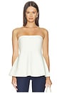 view 1 of 4 Amy Knitted Bandeau Peplum Top in Ivory