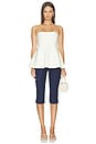 view 4 of 4 Amy Knitted Bandeau Peplum Top in Ivory