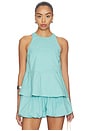 view 1 of 4 Carlos Poplin Peplum Top in Blue