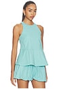 view 2 of 4 Carlos Poplin Peplum Top in Blue