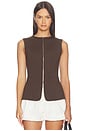 view 2 of 5 Miguel Zip Ponte Top in Brown