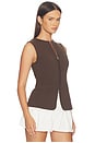 view 3 of 5 Miguel Zip Ponte Top in Brown