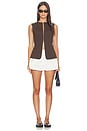 view 5 of 5 Miguel Zip Ponte Top in Brown