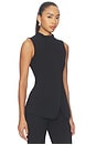 view 2 of 4 Cynthia Funnel Neck Waistcoat in Black
