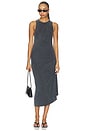 view 1 of 3 VESTIDO MIDI DRAPED in Grey