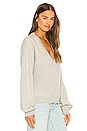 view 2 of 4 V Neck Balloon Sleeve Sweatshirt in Grey Heather