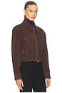view 3 of 5 Nahlia Cropped Suede Jacket in Root