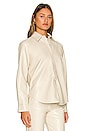 view 2 of 4 Calla Vegan Leather Shirt in Powder