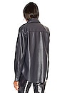 view 3 of 4 Calla Faux Leather Shirt in Shadow