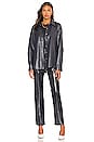 view 4 of 4 Calla Faux Leather Shirt in Shadow