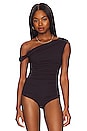 view 2 of 5 Hilma Twist Sleeve Bodysuit in Night Shade