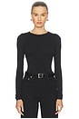 view 1 of 5 Aura Long Sleeve Bodysuit in Black