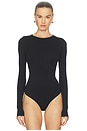 view 2 of 5 Aura Long Sleeve Bodysuit in Black