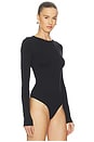 view 3 of 5 Aura Long Sleeve Bodysuit in Black