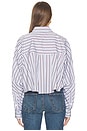 view 4 of 5 Agnes Shirt in Meyer Stripe White & Chocolate