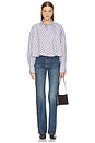 view 5 of 5 Agnes Shirt in Meyer Stripe White & Chocolate