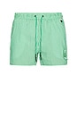 view 1 of 6 Cassius Swim Trunks in Green & White