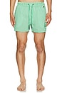 view 5 of 6 Cassius Swim Trunks in Green & White