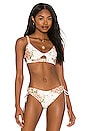 view 1 of 4 Samira Blomma Embroidered Bikini Top in Beige
