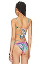view 3 of 4 Lake Reversible Bikini Top in Multicolor