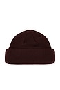 view 2 of 2 Double Roll Shorty Fit Beanie in Burgundy