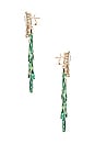 view 2 of 2 Fun Crystal Pendant Earrings in Green