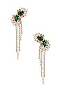 view 1 of 2 Tassel Earring in Emerald & Gold