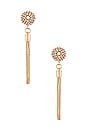 view 1 of 2 Tassel Crystal Done Earring in Gold