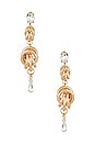 view 1 of 2 Double Knot And Tear Drop Earrings in Gold
