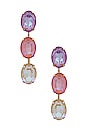 view 1 of 2 Triple Gem Earrings in Lilac, Peach, Yellow & Gold