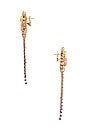 view 2 of 2 Cluster & Tassel Earrings in Yellow, Peach, Lilac & Crystal