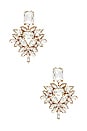view 1 of 2 Octagon Chandelier Earrings in Crystal & Gold