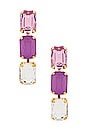 view 1 of 2 Triple Baguette Cluster in Fuchsia Spectrum & Gold