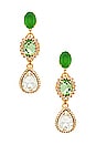 view 1 of 2 Double Drop Chandelier Earrings in Pistachio, Apple & Gold