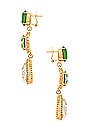 view 2 of 2 Double Drop Chandelier Earrings in Pistachio, Apple & Gold