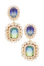 view 1 of 2 Stud With Clip Oval & Cluster Pendant in Blue, Green, & Gold