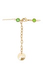 view 3 of 3 Short Crystal Chain With Drop Pendant in Light Green & Gold
