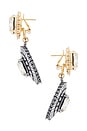 view 2 of 2 BOUCLES D'OREILLES CHANDELIER OVAL DISC in Crystal, Gun Metal & Gold