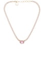 view 1 of 2 Vintage Style Necklace in Pink & Crystal & Gold