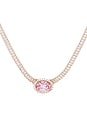 view 2 of 2 Vintage Style Necklace in Pink & Crystal & Gold