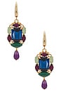 view 1 of 2 Hook & Octagon Pendant Drop Earrings in Purple, Blue, Green & Gold