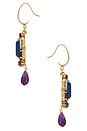 view 2 of 2 Hook & Octagon Pendant Drop Earrings in Purple, Blue, Green & Gold