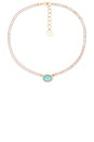 view 1 of 2 Vintage Style Necklace in Cyan & Crystal & Gold
