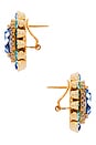 view 2 of 2 Stud Clip Oval in Green & Blue & Gold
