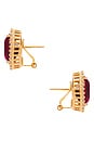 view 2 of 2 Omega Clasp Oval Stud in Red & Gold