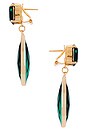 view 2 of 2 Omega Clasp Mono Colour Drop Earrings in Green & Gold