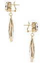 view 2 of 2 Omega Clasp Mono Colour Drop Earrings in Crystal & Gold