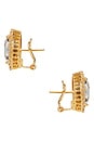 view 2 of 2 Omega Clasp Oval Stud Earrings in Crystal & Gold