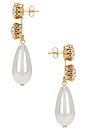view 2 of 2 Double Round Drop Earrings in Clear Pearl