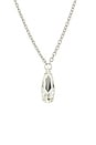 view 2 of 3 Long Chain With Tear Pendant in Crystal & Silver